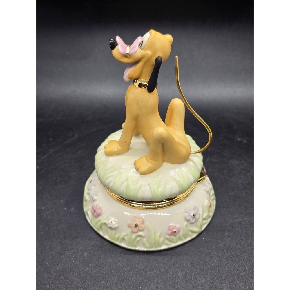 LENOX Disney A FRIEND FOR PLUTO TREASURE BOX Butterfly On Nose NEW in BOX No COA - Picture 5 of 11